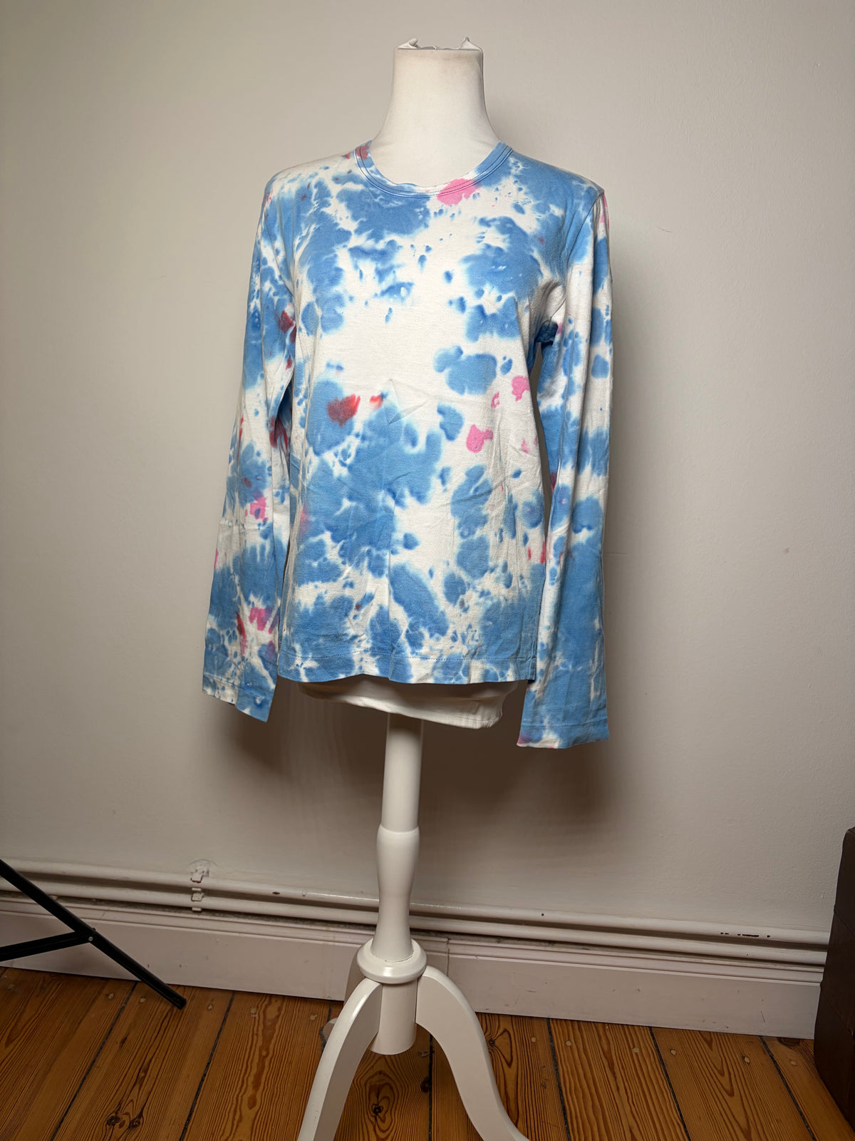 Vintage Comme des Garçons Long Sleeve T-Shirt Light Blue Pink S