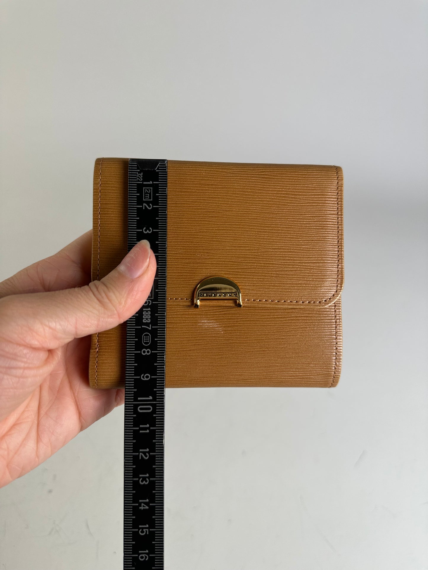 Vintage Givenchy Leather Wallet Tan Gold-tone Clasp