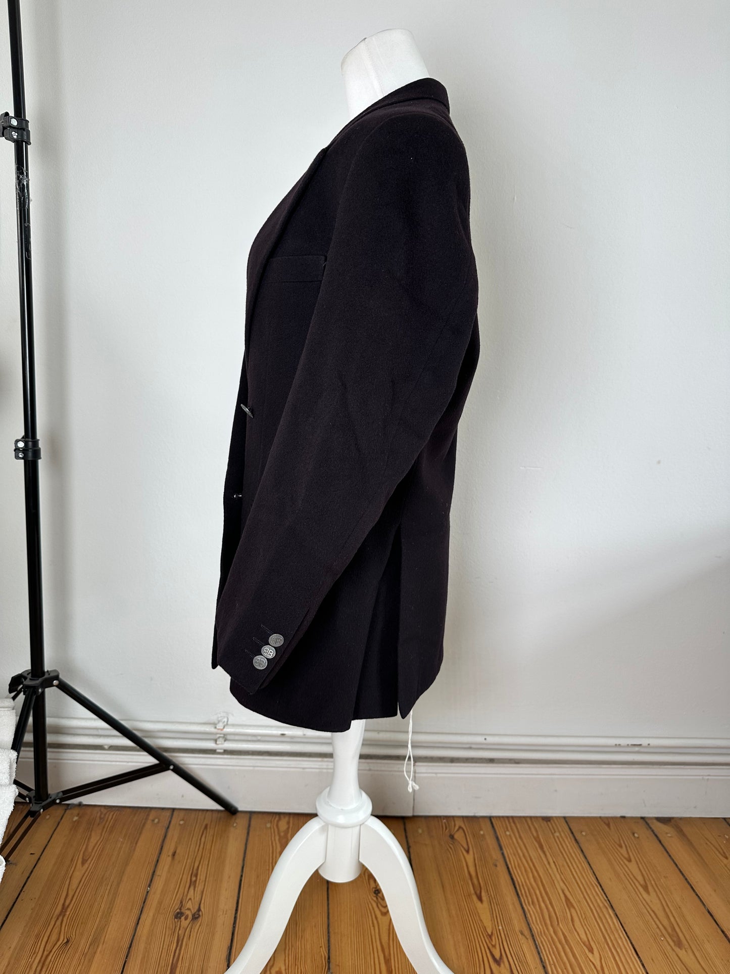 Vintage Balenciaga Wool Blazer Y2K Black Silver