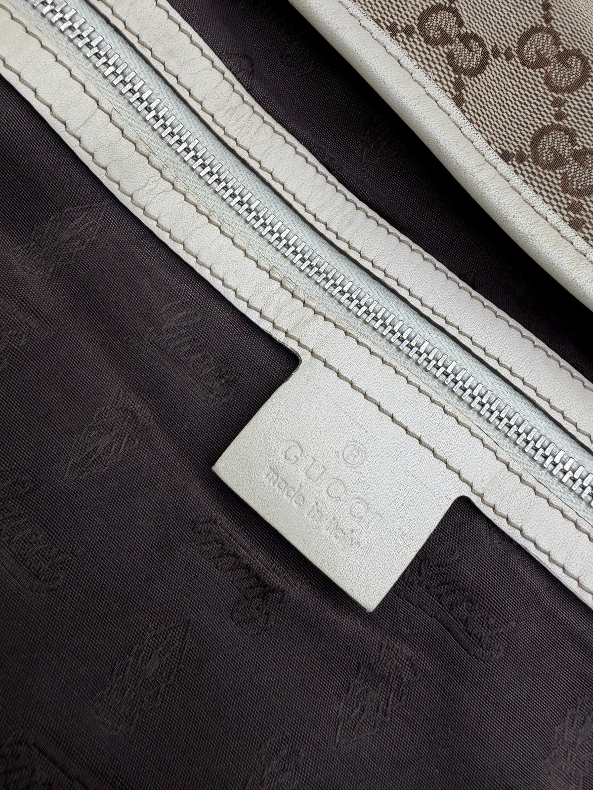Vintage Gucci GG Monogram Canvas Joy Tote Beige Brown