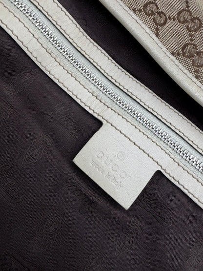 Vintage Gucci GG Monogram Canvas Joy Tote Beige Brown