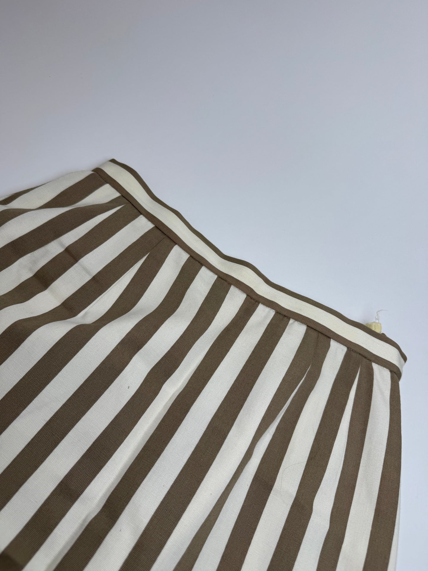 Vintage Balenciaga Striped Skirt Khaki Whie 40/L