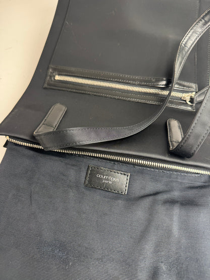 Vintage Courreges Leather Polyester Handbag black