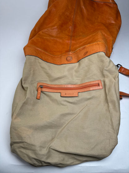 Sac vintage en cuir Givenchy à 2 voies Orange