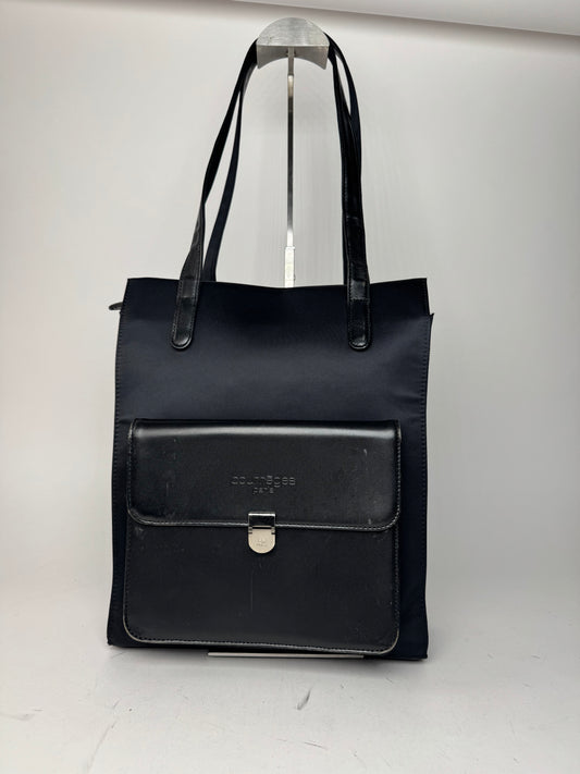 Vintage Courreges Leather Polyester Handbag black