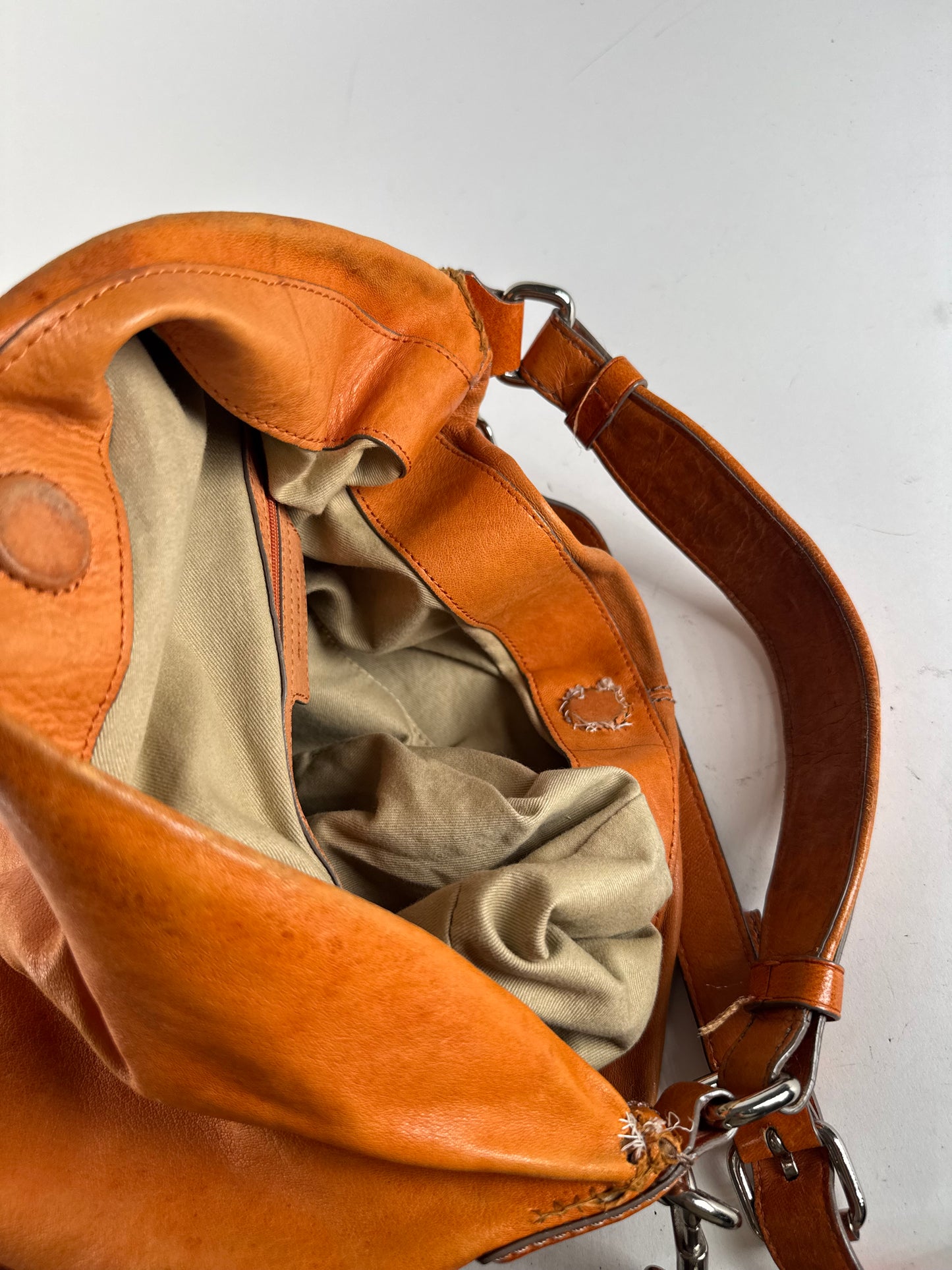 Sac vintage en cuir Givenchy à 2 voies Orange