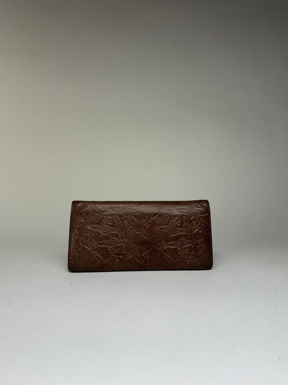 Vintage Vivienne Westwood Orb Embossed Leather Bifold Wallet Late 1990s Brown