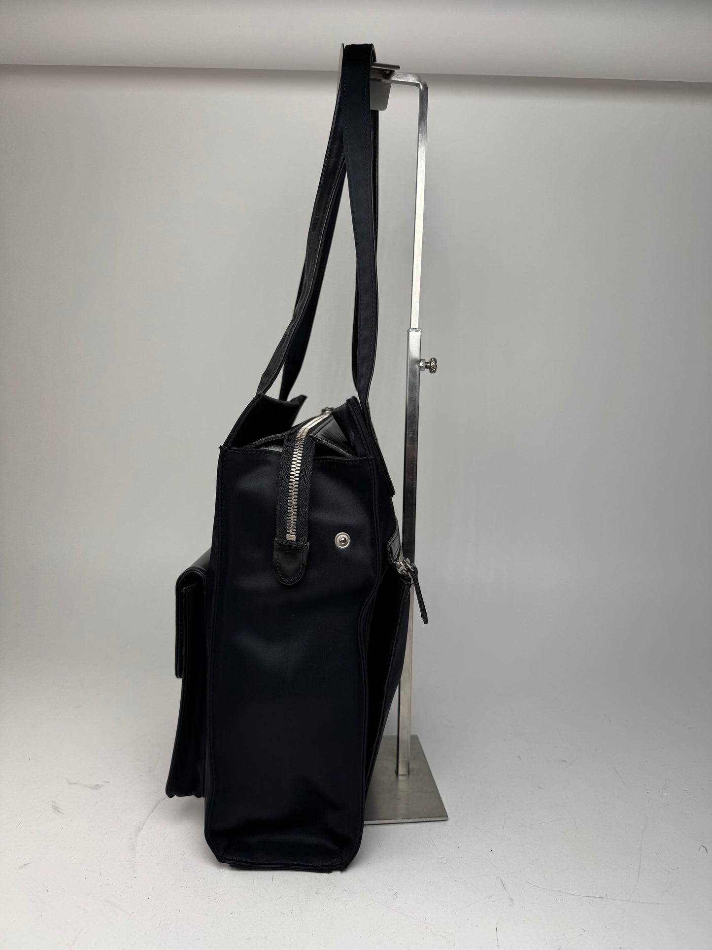 Vintage Courreges Leather Polyester Handbag black