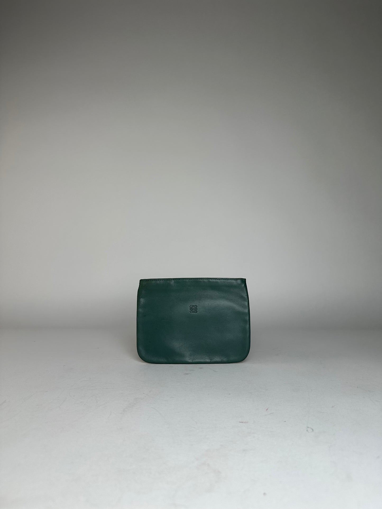 Vintage Loewe Leather Clutch Green
