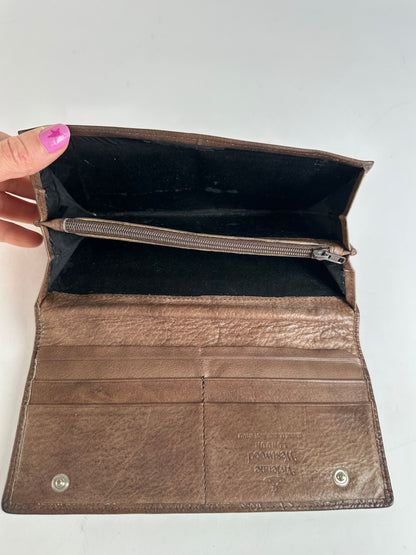 Vintage Vivienne Westwood Orb Embossed Leather Bifold Wallet Late 1990s Brown