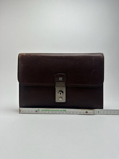 Pochette Balenciaga vintage en cuir marron