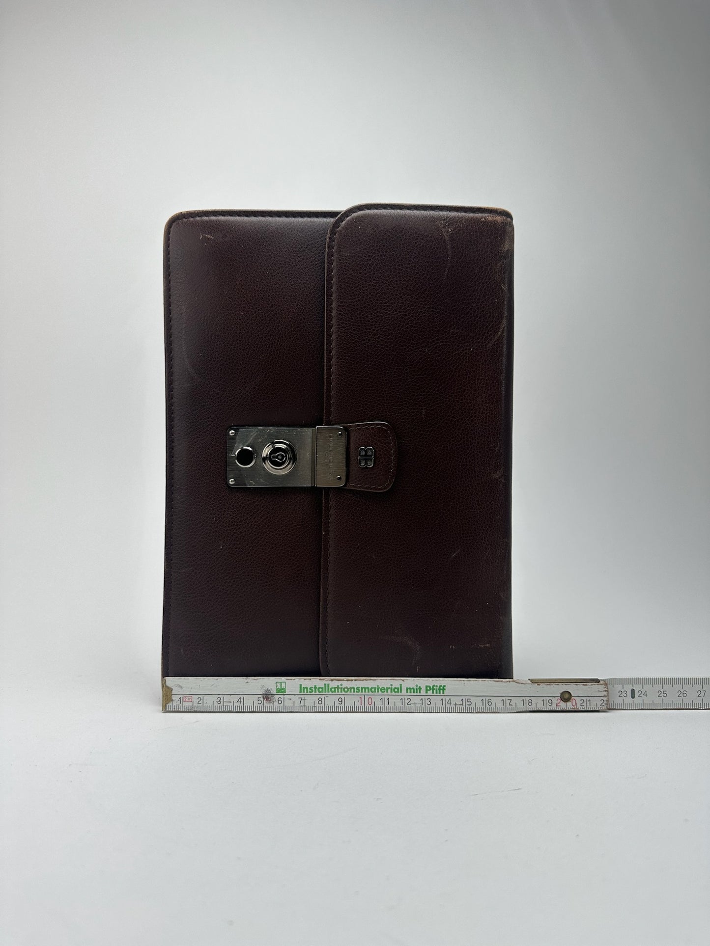 Pochette Balenciaga vintage en cuir marron