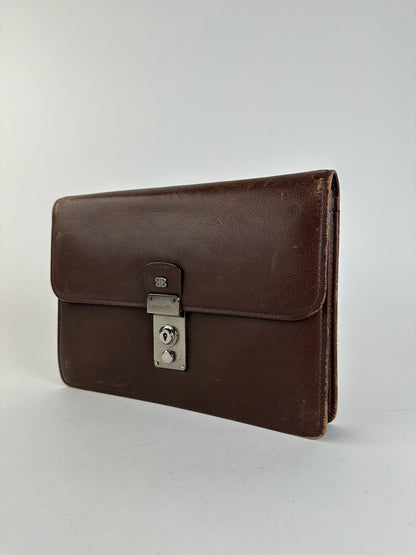 Pochette Balenciaga vintage en cuir marron