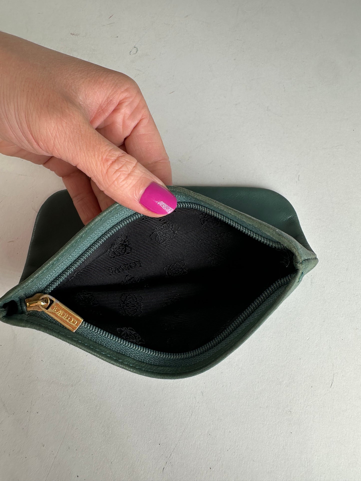 Vintage Loewe Leather Clutch Green