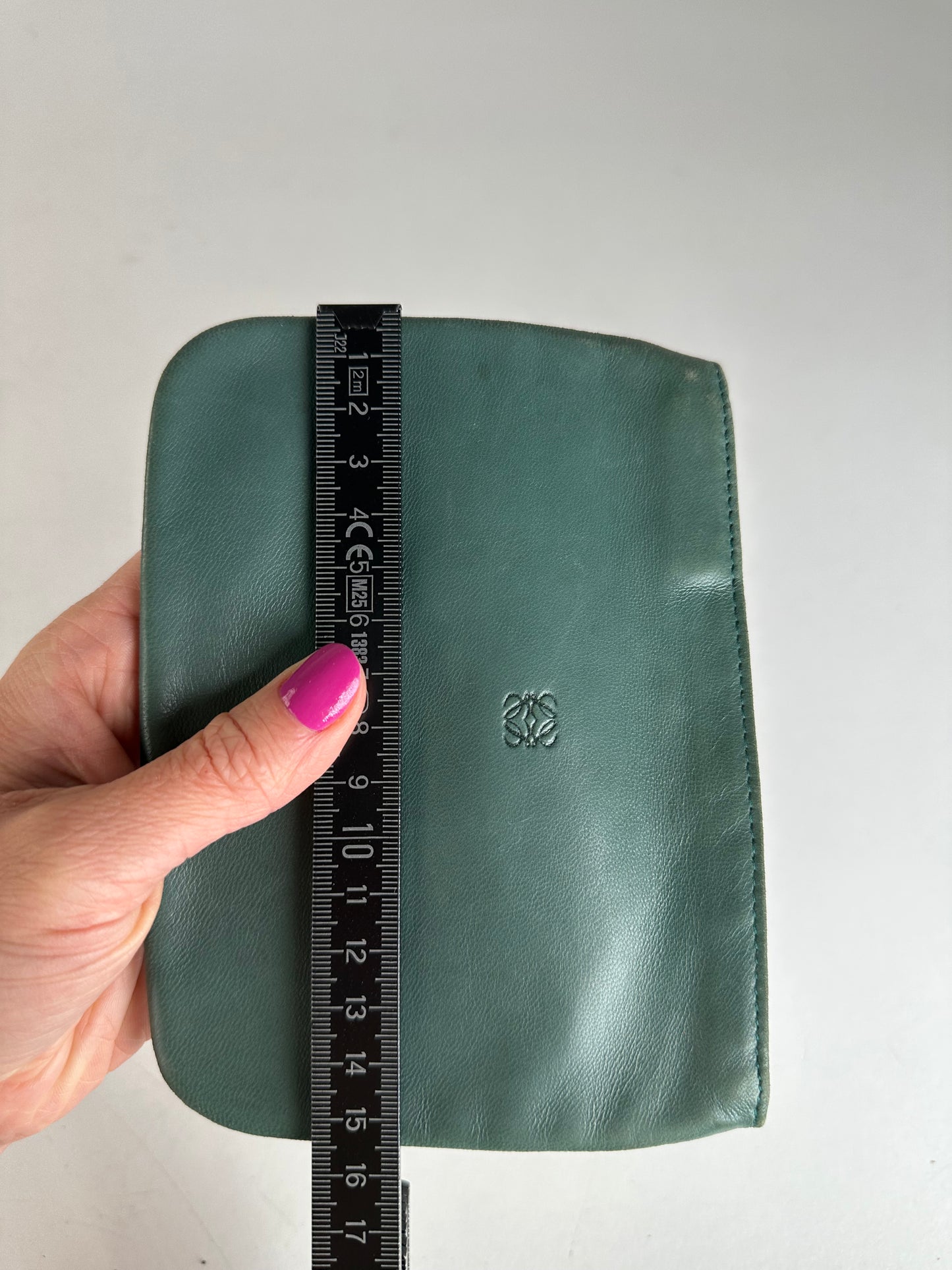 Vintage Loewe Leather Clutch Green