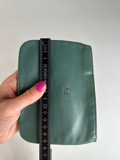 Vintage Loewe Leather Clutch Green