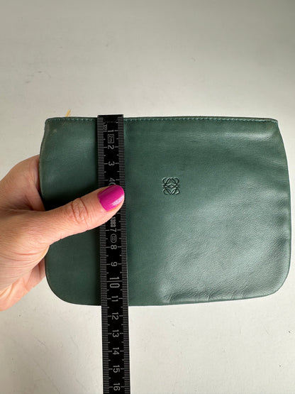 Vintage Loewe Leather Clutch Green