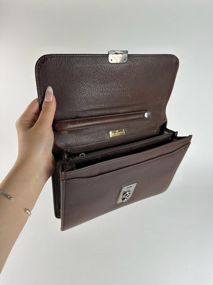 Pochette Balenciaga vintage en cuir marron