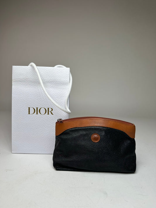 Vintage Dior Leather Clutch black brown