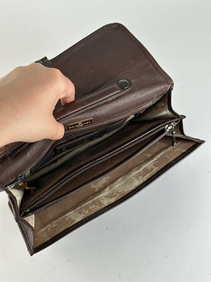 Pochette Balenciaga vintage en cuir marron