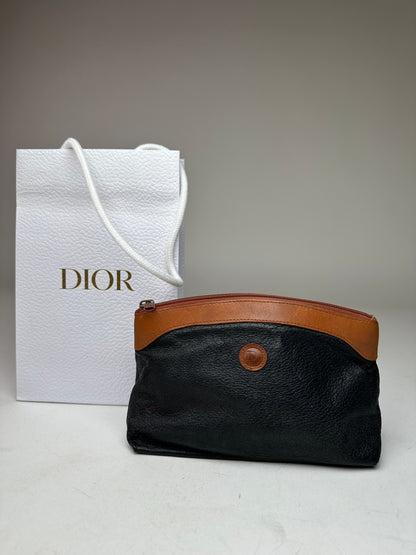 Vintage Dior Leather Clutch black brown