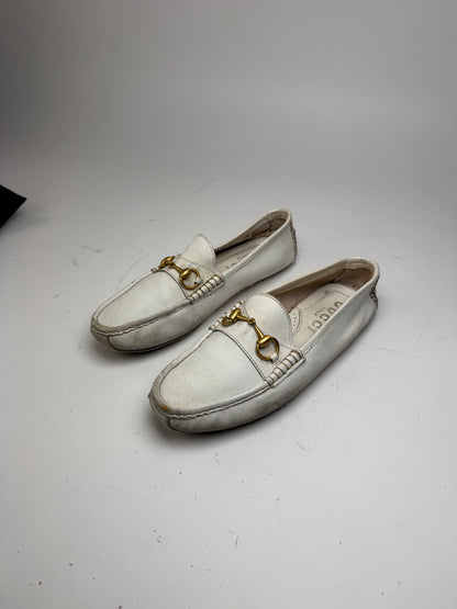 Vintage Gucci Men’s Leather Horsebit Loafer White 42,5
