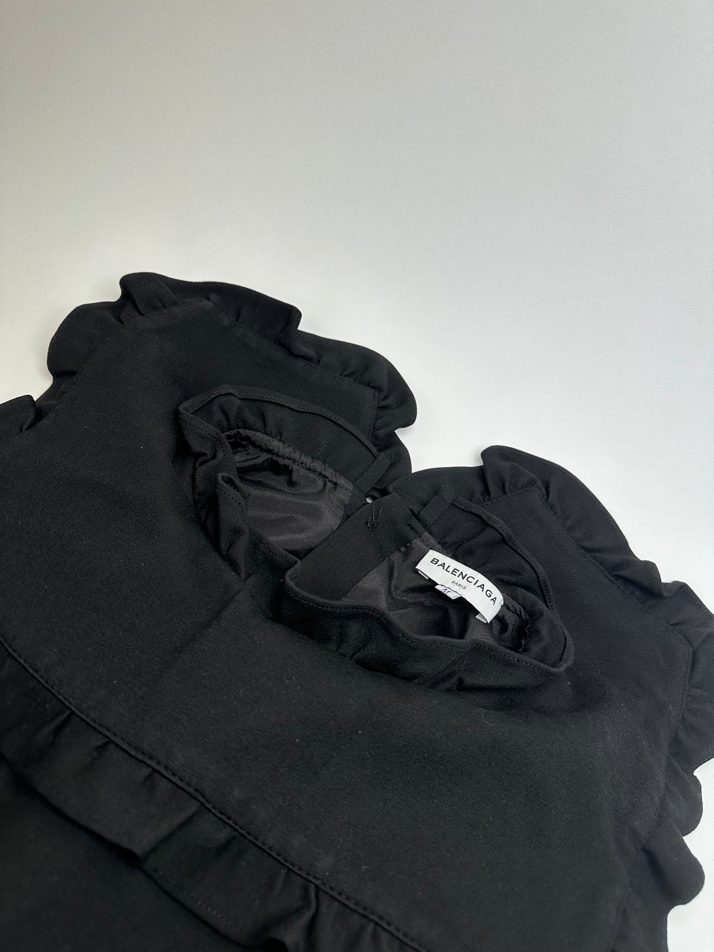Vintage Balenciaga Cotton Blend Dress Y2K Black