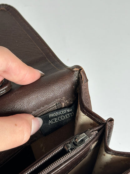 Pochette Balenciaga vintage en cuir marron