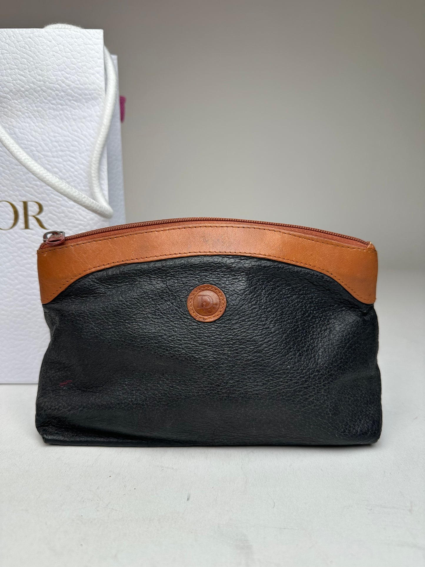 Vintage Dior Leather Clutch black brown