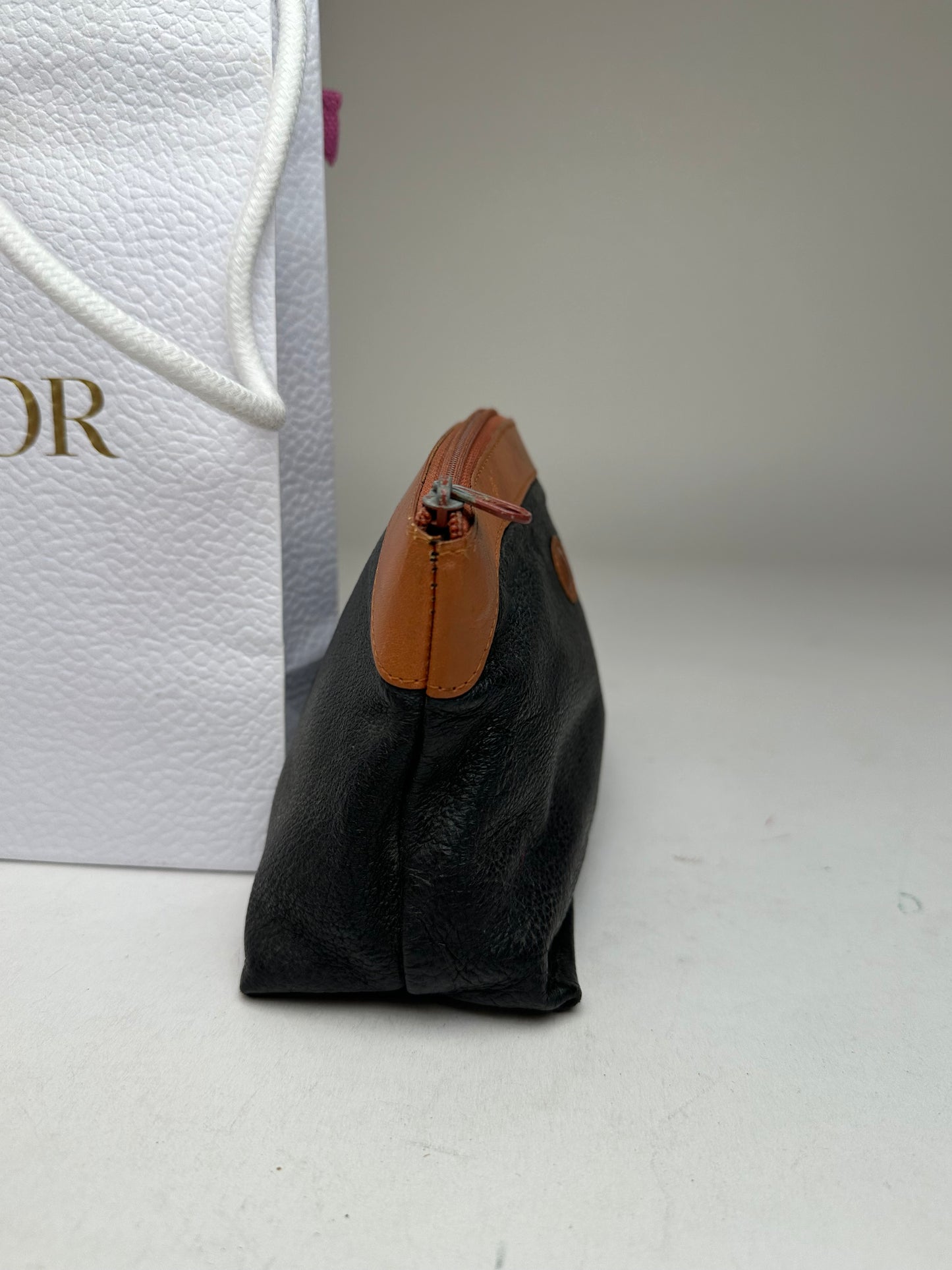 Vintage Dior Leather Clutch black brown