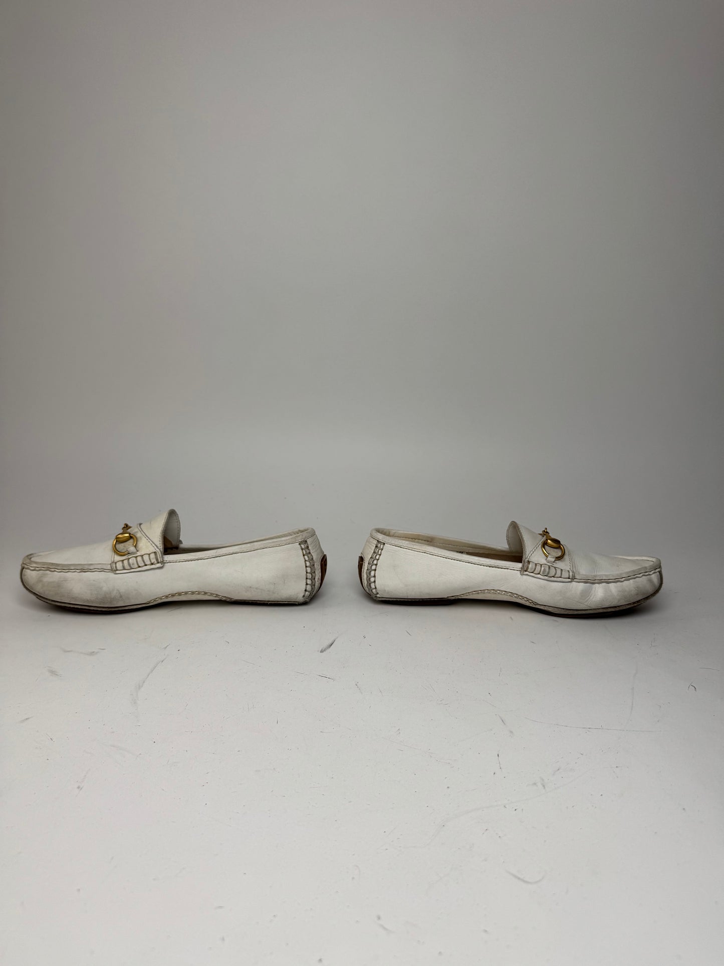 Vintage Gucci Men’s Leather Horsebit Loafer White 42,5