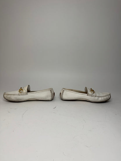 Vintage Gucci Men’s Leather Horsebit Loafer White 42,5