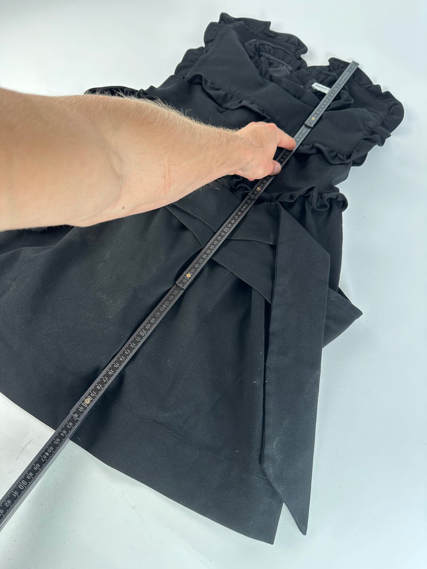 Vintage Balenciaga Cotton Blend Dress Y2K Black