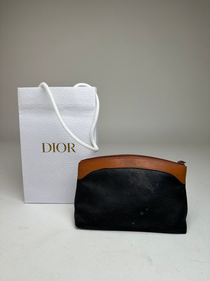 Vintage Dior Leather Clutch black brown