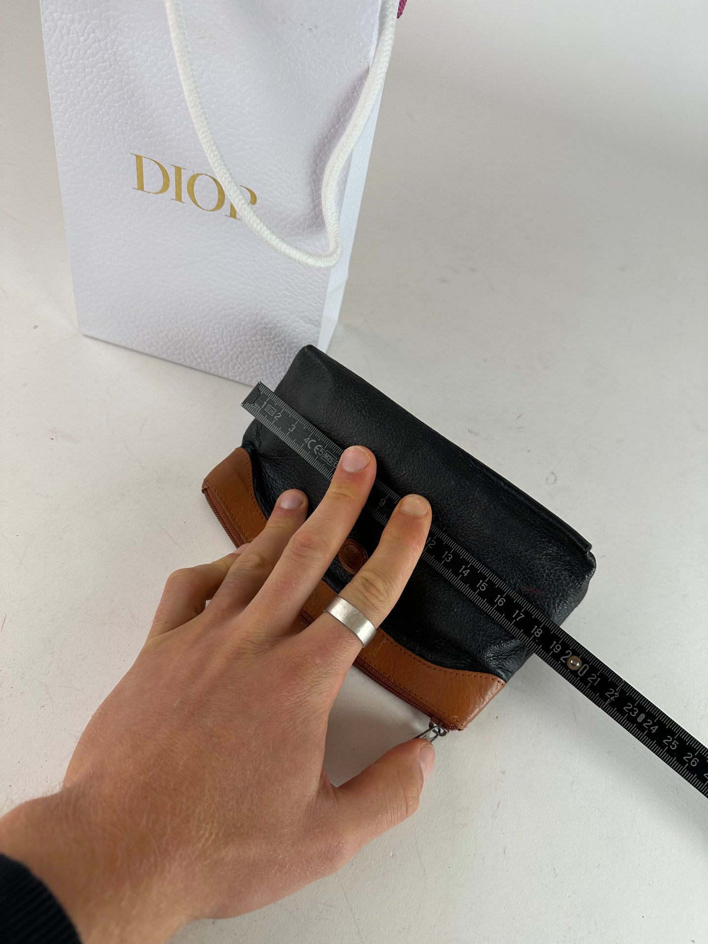 Vintage Dior Leather Clutch black brown