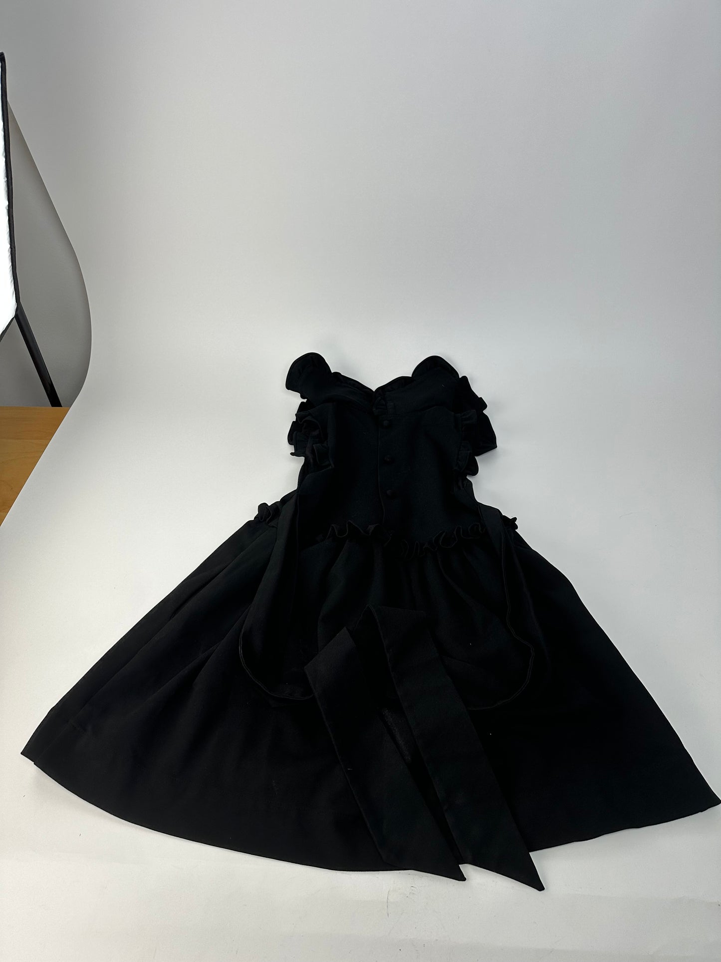Vintage Balenciaga Cotton Blend Dress Y2K Black