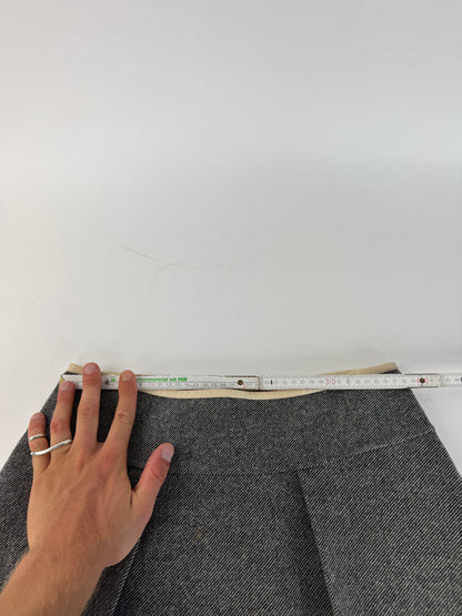 Vintage Celine Paris Wool Skirt checked grey 40/L