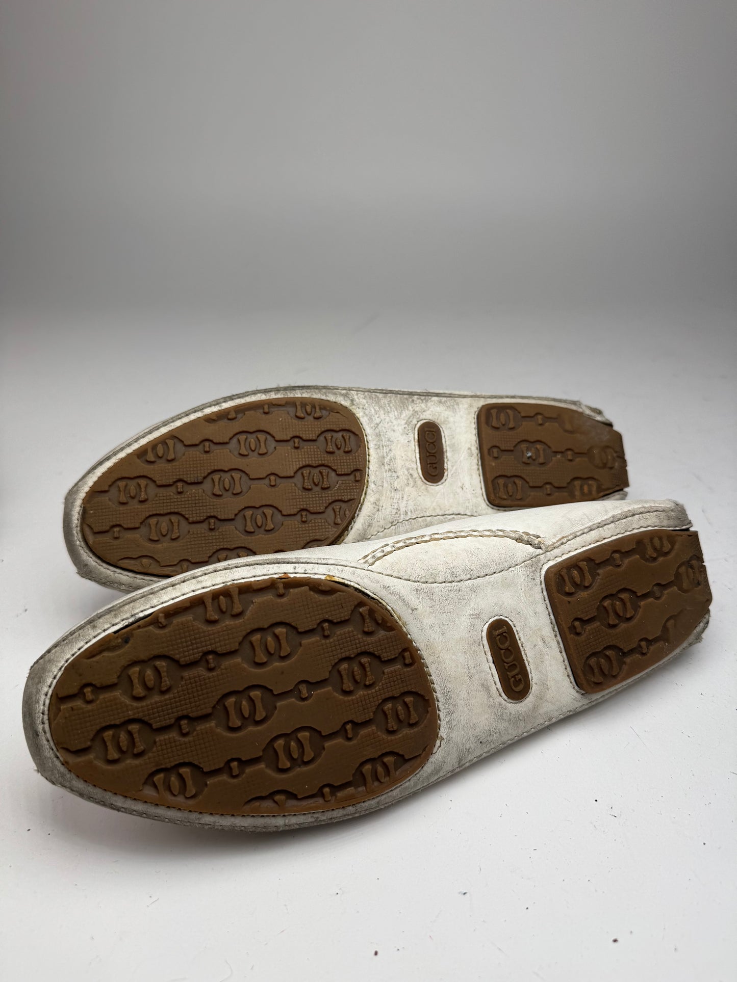 Vintage Gucci Men’s Leather Horsebit Loafer White 42,5