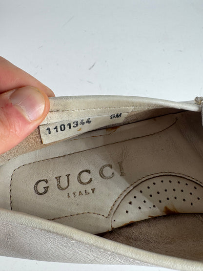 Vintage Gucci Men’s Leather Horsebit Loafer White 42,5