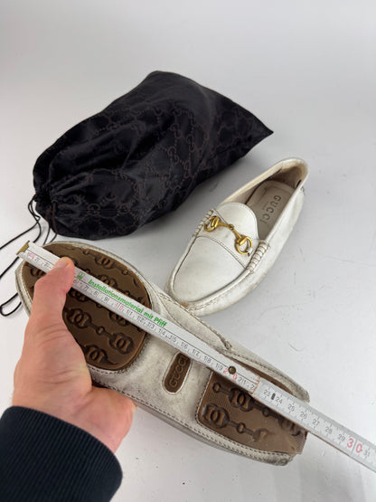 Vintage Gucci Men’s Leather Horsebit Loafer White 42,5