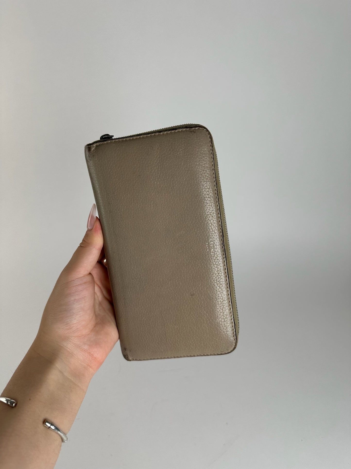 Vintage Celine Paris Zippy wallet beige