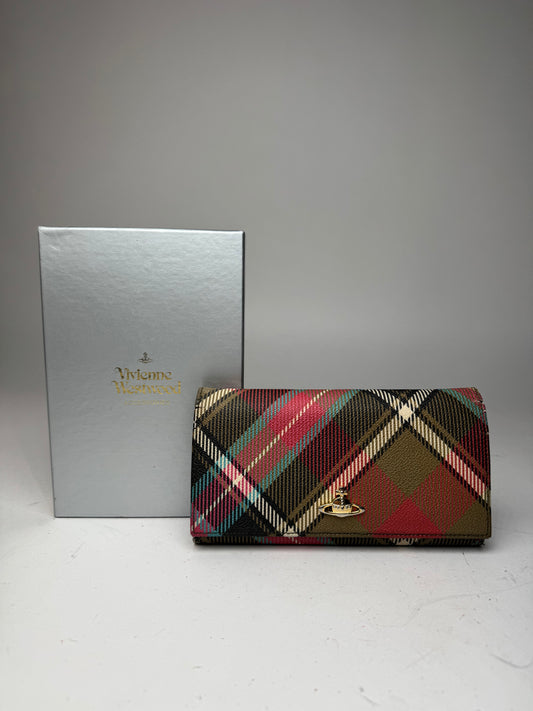 Vintage Vivienne Westwood Checked Leather wallet multicolor