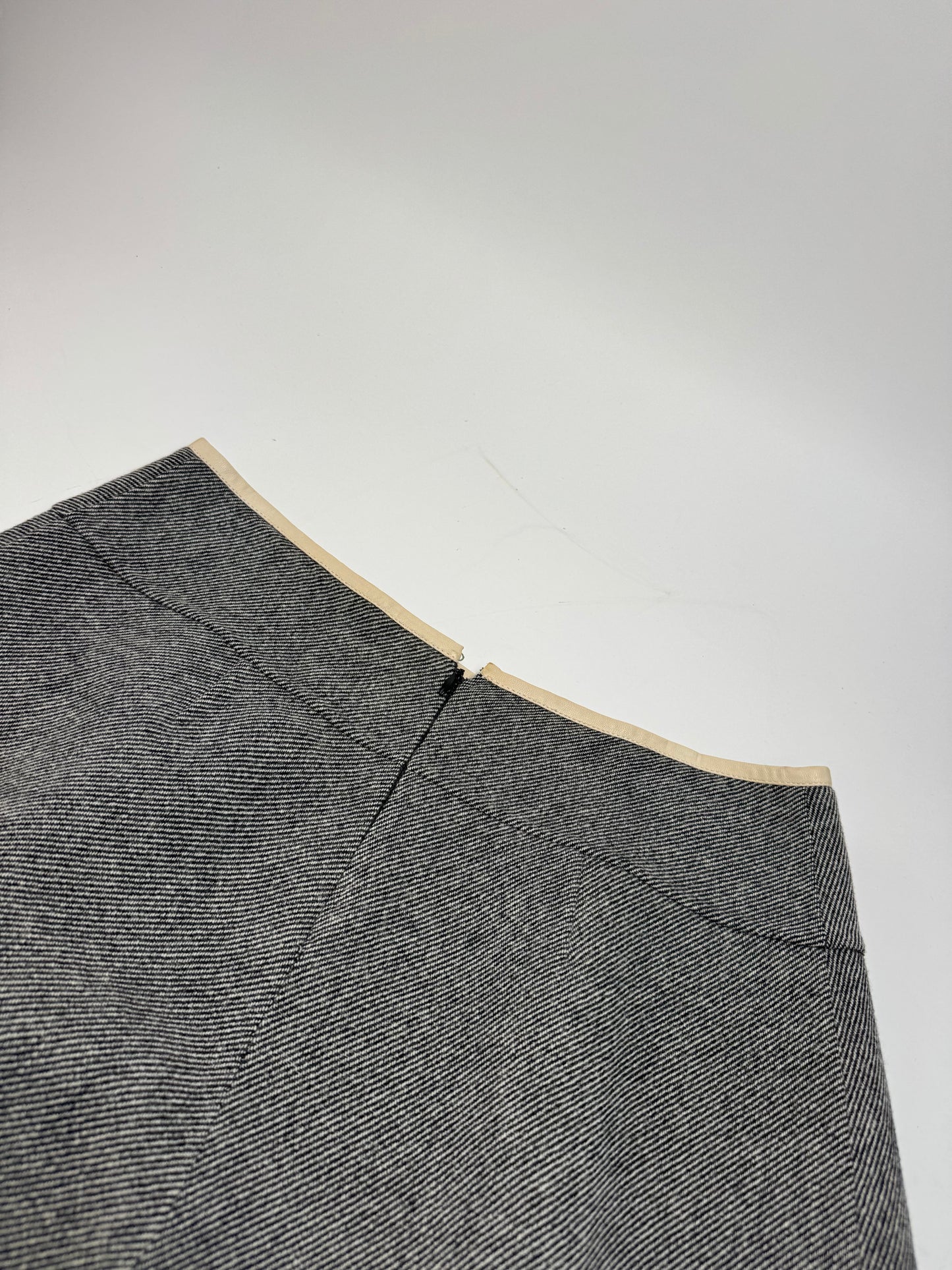 Vintage Celine Paris Wool Skirt checked grey 40/L