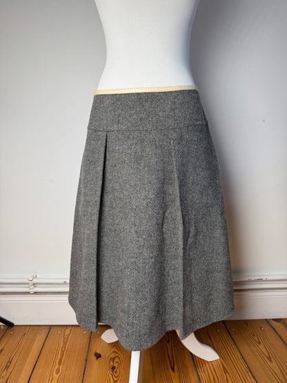 Vintage Celine Paris Wool Skirt checked grey 40/L