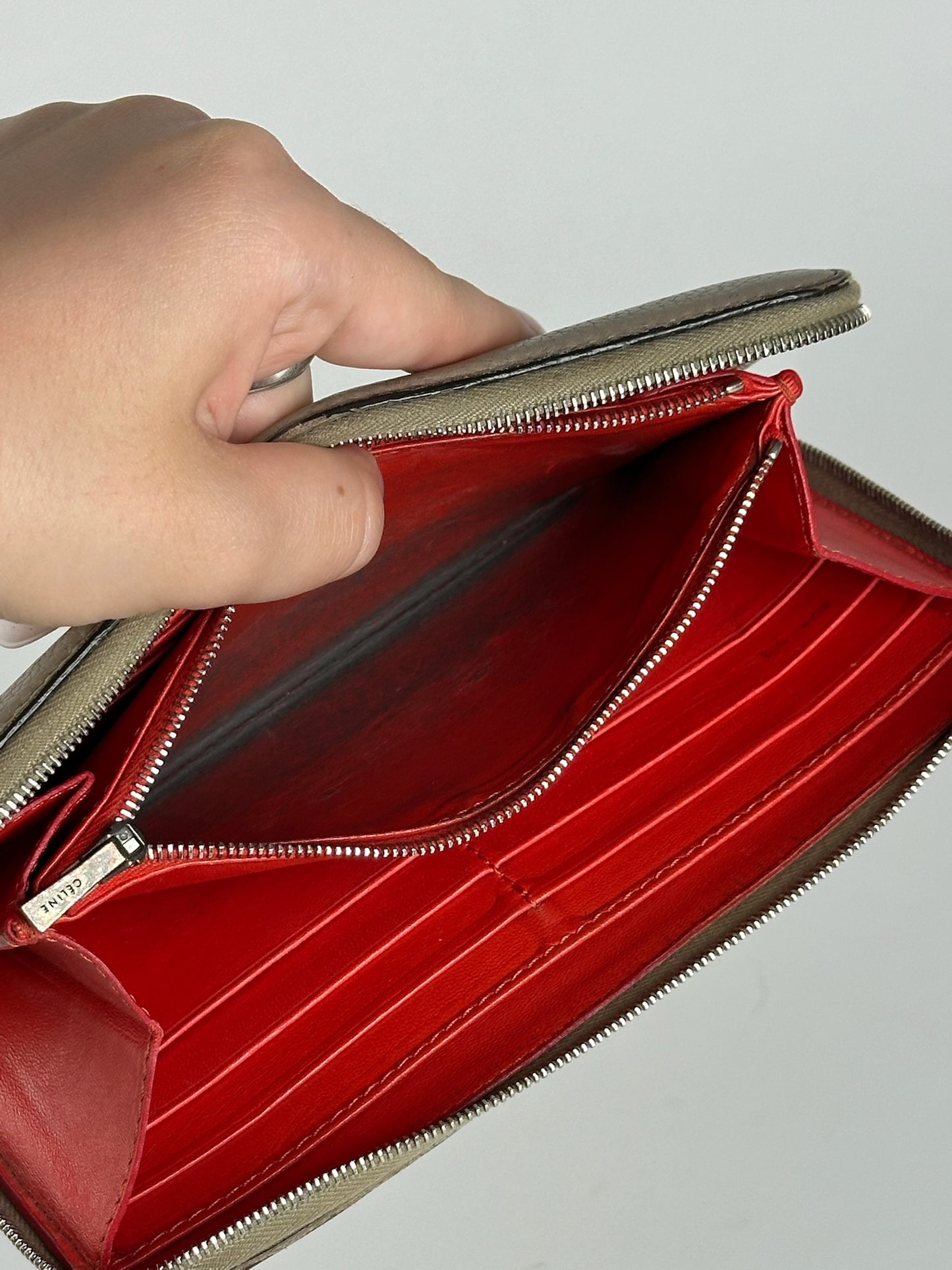 Vintage Celine Paris Zippy wallet beige