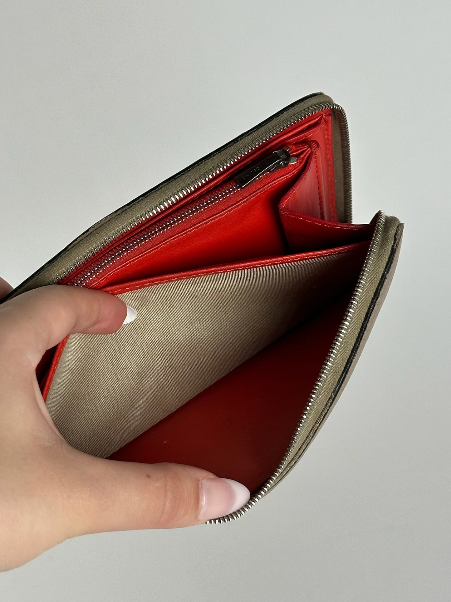 Vintage Celine Paris Zippy wallet beige