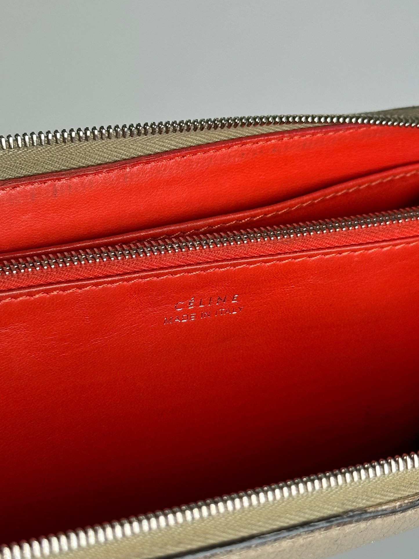 Vintage Celine Paris Zippy wallet beige