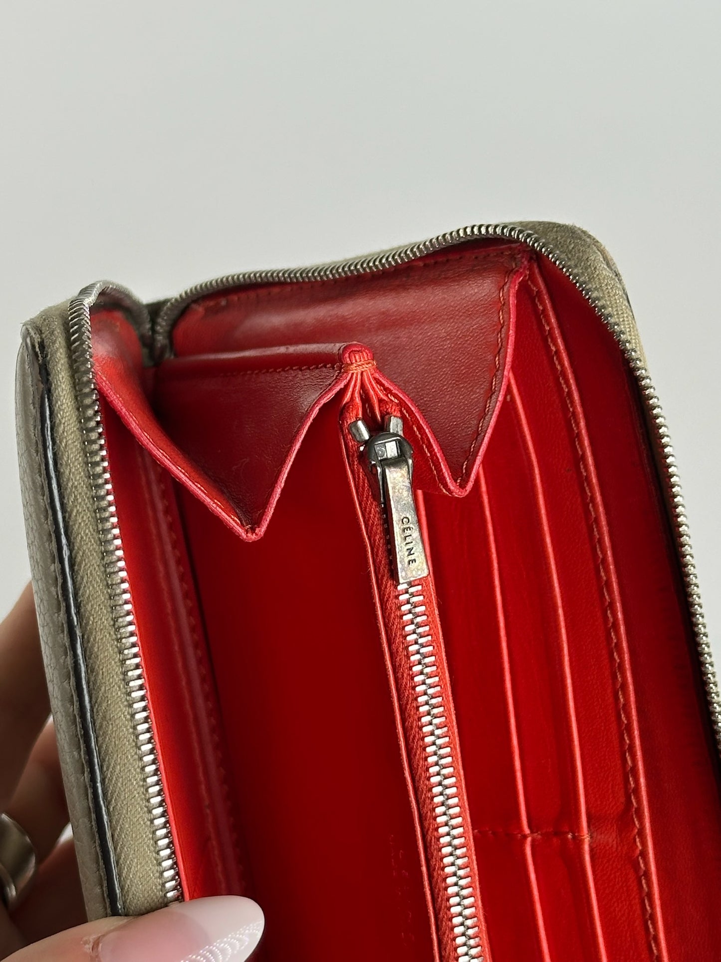 Vintage Celine Paris Zippy wallet beige