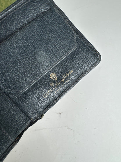 Vintage Gucci Ophidia Monogram Leather wallet navy gray