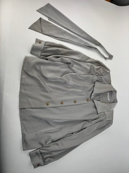 Vintage Yves Saint Laurent Silk Blouse silver 38/M